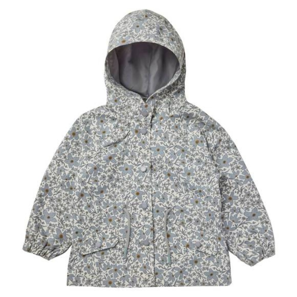 Rylee + Cru Floral Raincoat - Gray and Brown